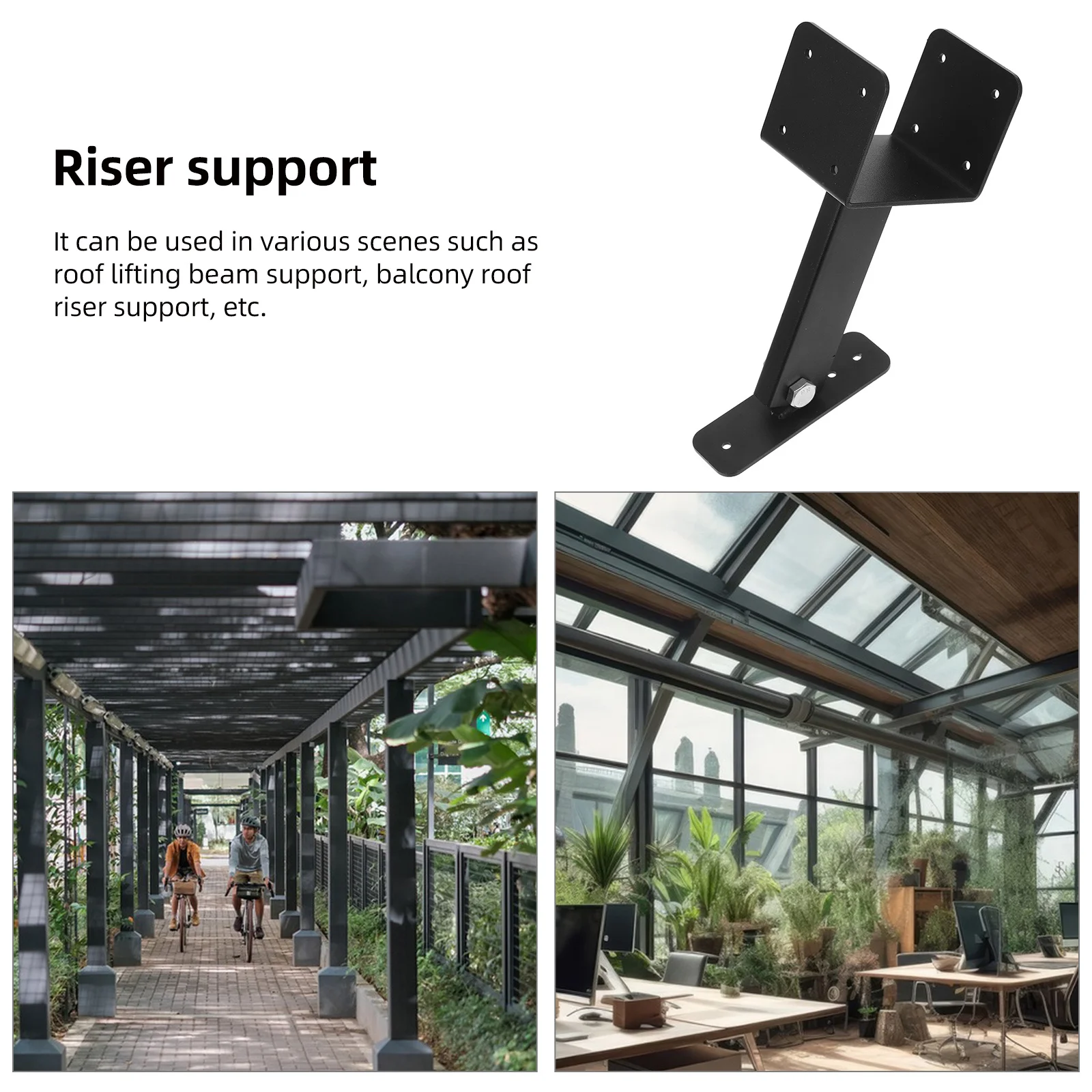 

Pergola Hardware Strong Load Bearing Capacity Heavy Duty Beam Bracket Sleek Design Roof Riser Support Bracket Kit