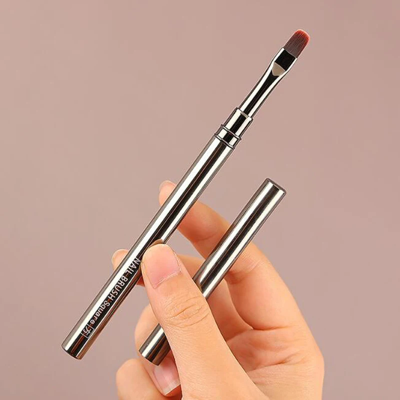 แปรงเล็บมืออาชีพ ปากกา โลหะ เสาโลหะ ปากกาเล็บ แปรงทาเล็บ แปรงทาเล็บ ดอกไม้ แปรงทาเล็บ แบน ปากกาแต่งเล็บ เครื่องมือ
