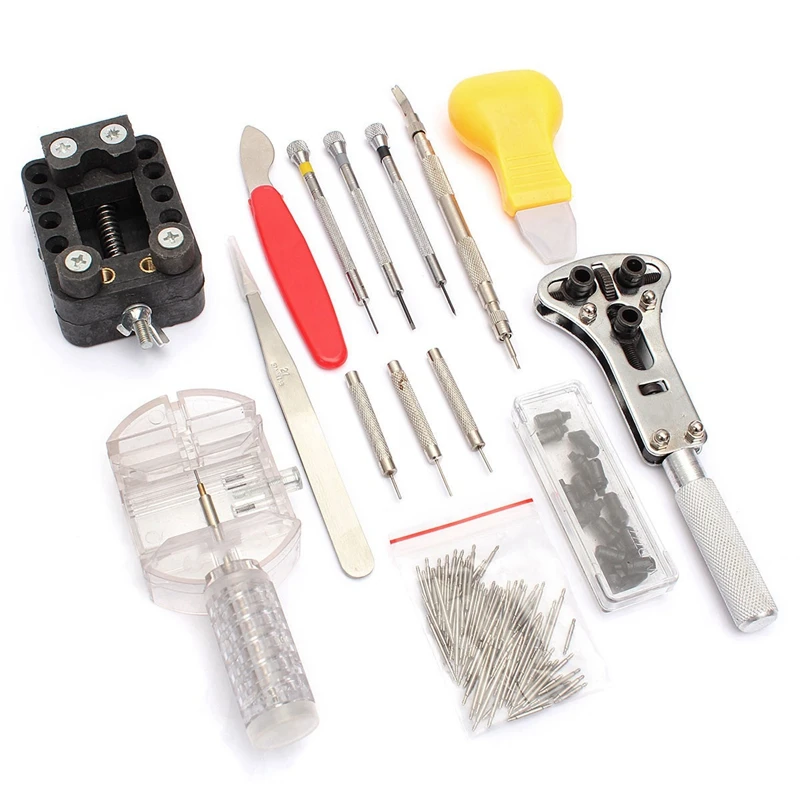 Metal Watch Repair Tool Set, abridor de caixa, Link Pin Remover, chave de fenda, Repair Tools Kit, 1Set