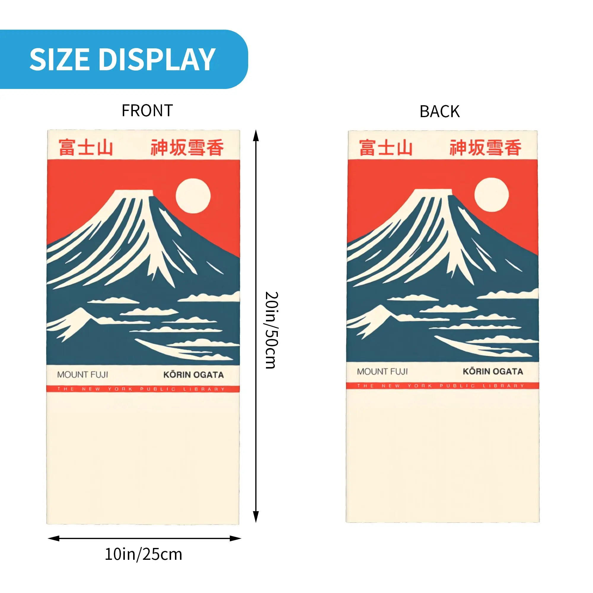 Japan Culture and Prints Canvas Painting Mount Fuji Exhibition Wall Art Picture Bandana Neck Warmer Ski Scarf Gaiter Face Cover