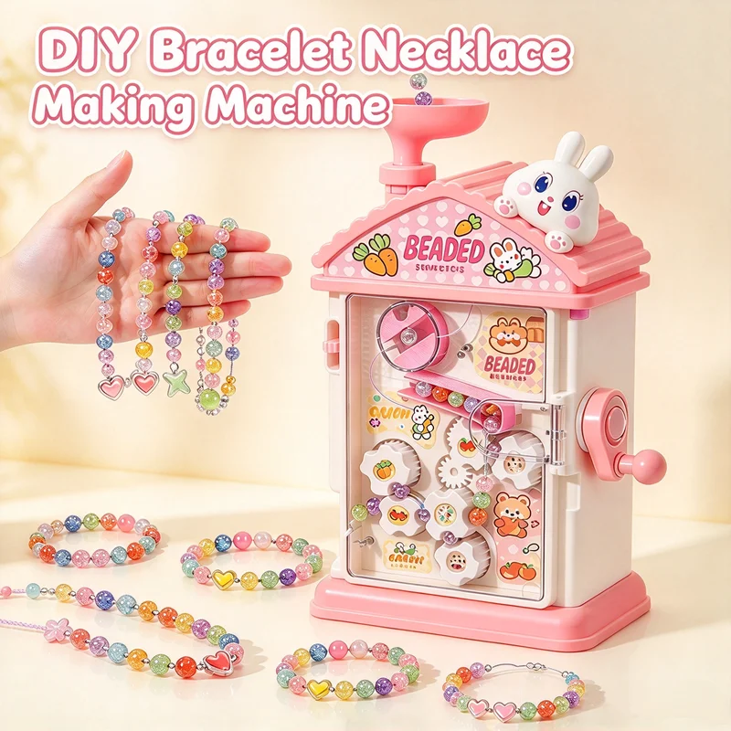 Kids Automatic DIY Beads And Jewelry Making Kits Machine Bracelet Necklace Make Girl Handmade Crafts Xmas Gifts Play House Toys