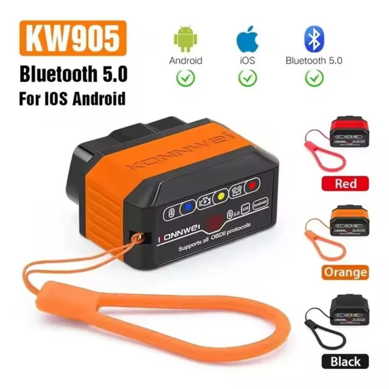 

Новое поступление KONNWEI KW905 ELM327 Bluetooth автомобильный сканер Obd2 для Android и iOS автоматический диагностический инструмент