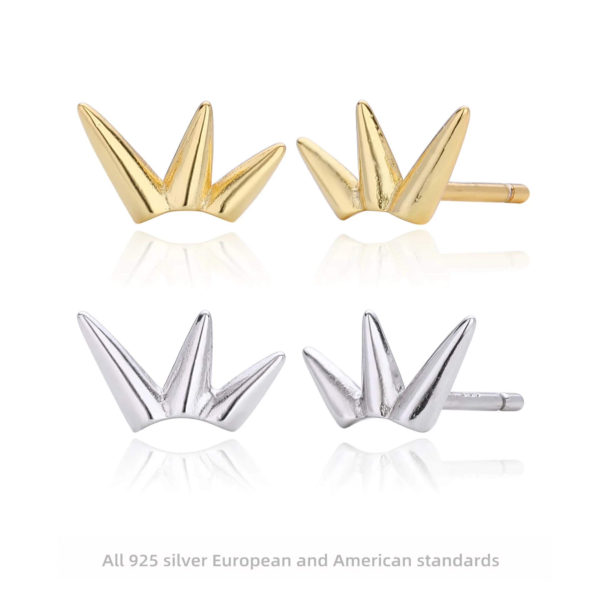 Withered Jewelry Earrings Women's Earrings Ear Cuffs S925 Pure Silver Ear Nail Bamboo Leaf Earrings For Women