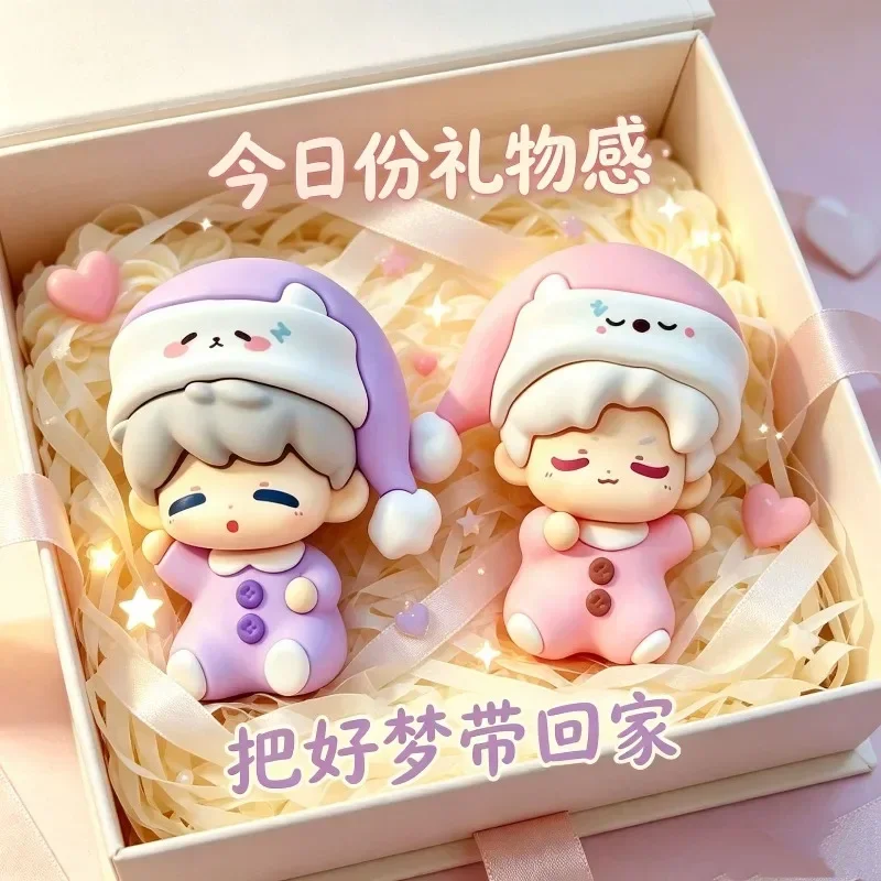 Cute Chibi Boy Figurine Pajama Nightcap Mini Figure Resin Desktop Ornament Kawaii Statue Car Dashboard Room Decor Anime FansGift - view 4