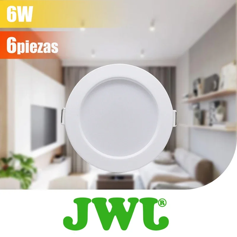 JWJ 6pcs LED 6W Recessed downlight Ceiling light Ultra-thin aluminum housing bright non-glare household commercial office light