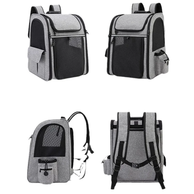 Pet Backpack Portable Breathable Outdoor Foldable Expandable Cat & Dog Backpack Large Capacity Oxford Cloth Cat Carrying Bag