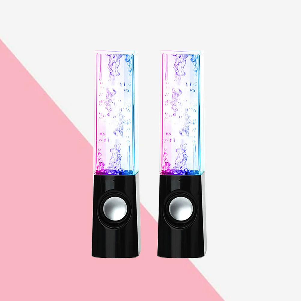 

Colorful LED Lights Water Fountain Speaker 2x3W High Definition Stereo for Home Party Activities Black Fountain Speaker