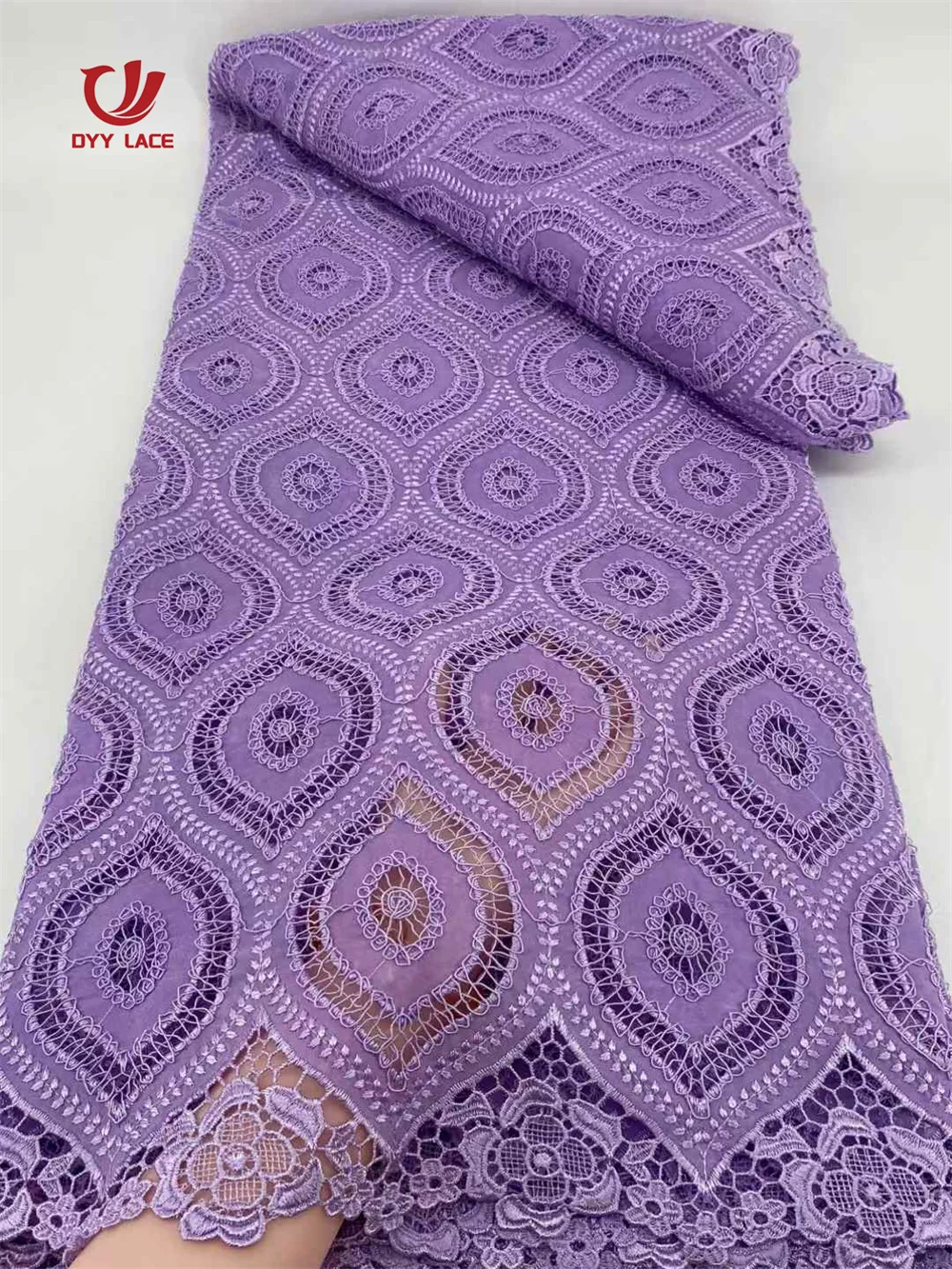 

Luxury 2025 African Nigerian Water Soluble Fabric and Lace Newest Guipure Cord Lace Embroidered for Women Wedding Dresses