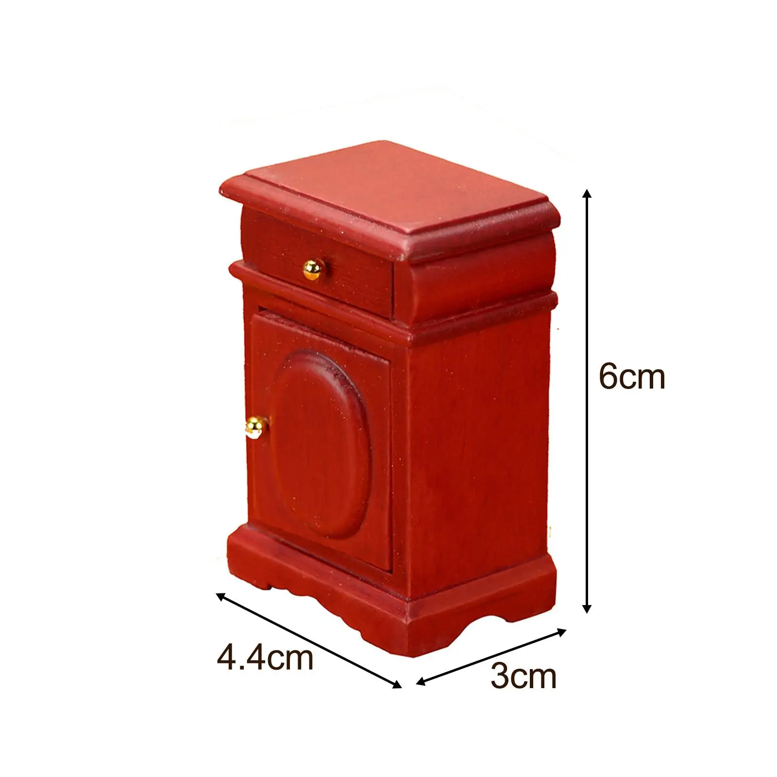 โต๊ะข้างเตียงไม้สเกล1:12สำหรับห้องนอนบ้านห้องนั่งเล่นทิวทัศน์