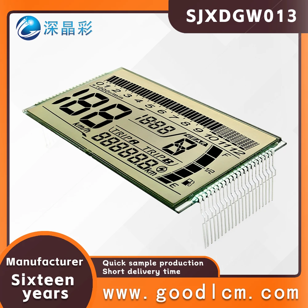 Painel de código de segmento personalizado display lcd sjxdgw013 htn positivo 5.0v veículo segmento antirreflexo display lcd