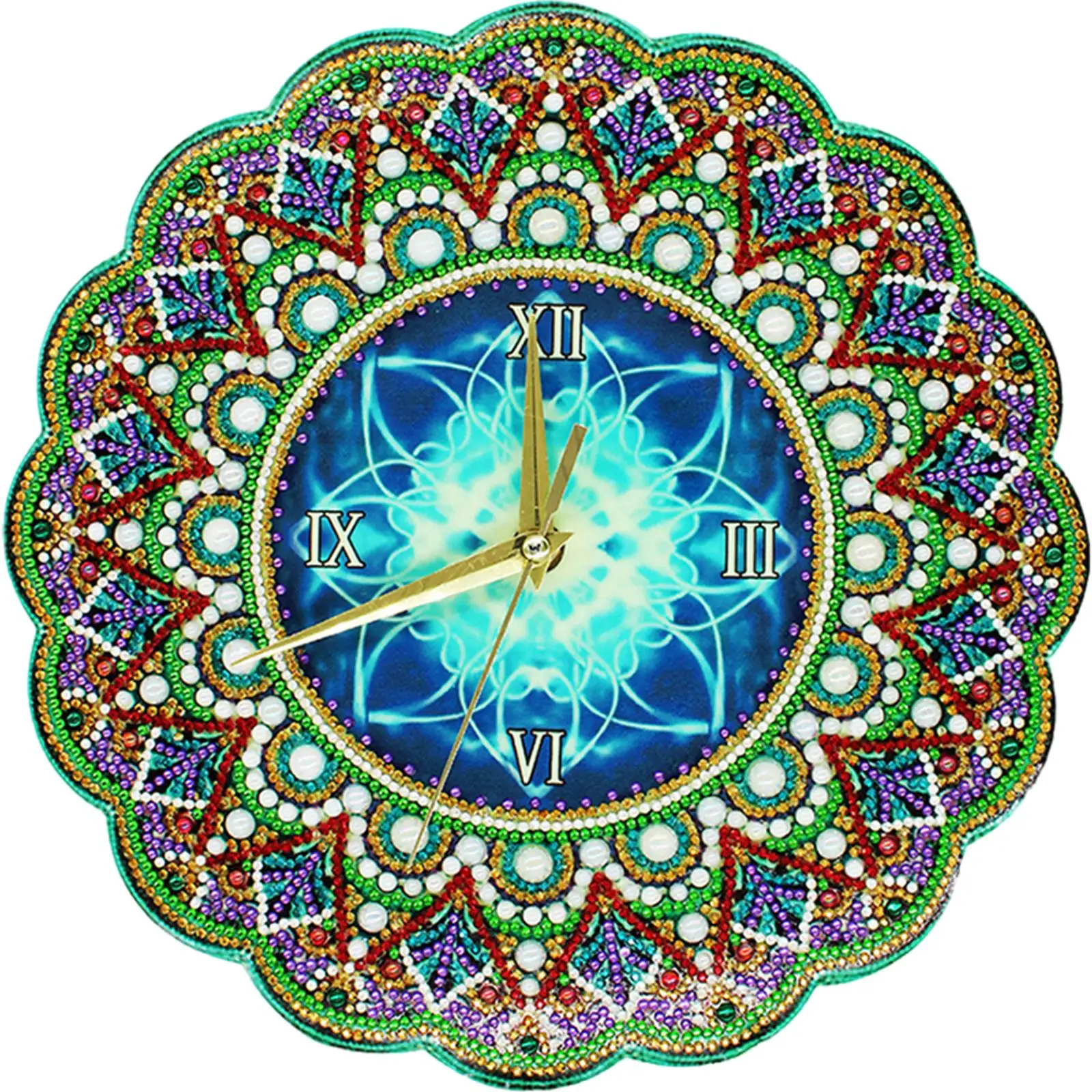 

2D Flat DIY Diamond Painting Clock Kits Luminous Diamond Art Wall Clock Special Shaped Art Crafts Home Wall Decor