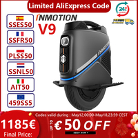 EU Stock Original INMOTION V9 Electric Unicycle 2000W Motor 45km/h Speed 60km Range 84V 750Wh 16 Inch EUC Wheel With LED Light