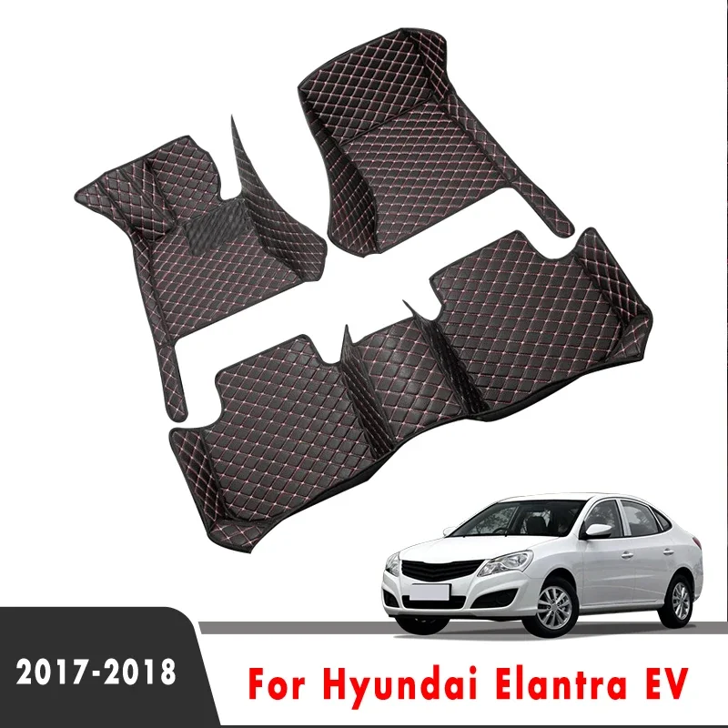 

Car Floor Mats Trunk Carpets For Hyundai Elantra EV 2019 2018 2017 Auto Interior Custom Waterproof Anti Dirty Protect Products