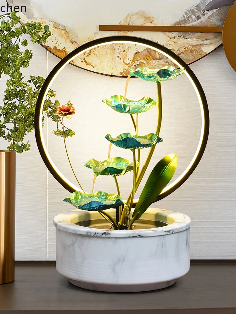 

LXC Water Flowing Ornament Circulating Water Living Room Housewarming Gift Office Desktop Decoration Opening Gift