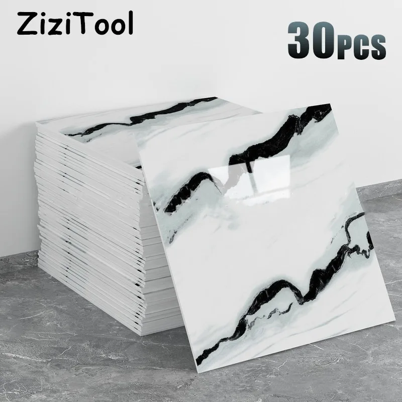 

Self-Adhesive Wall Tiles Stickers Waterproof Cuttable Marble Effect Decals for Kitchen & Bathroom Bathroom Wall Sticker Decor