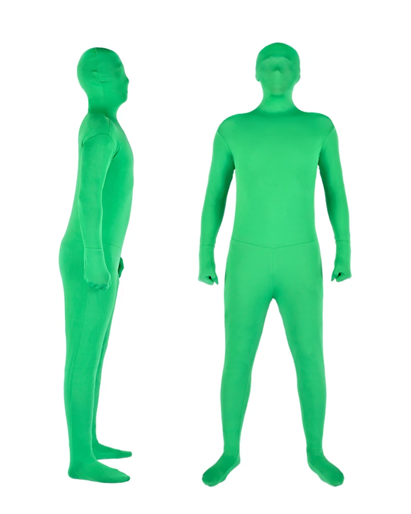 Stretchy Body Green Screen Suit Video Chroma Key Comfortable Background Invisible Effect Tight Suit Bodysuit Cosplay Costumes