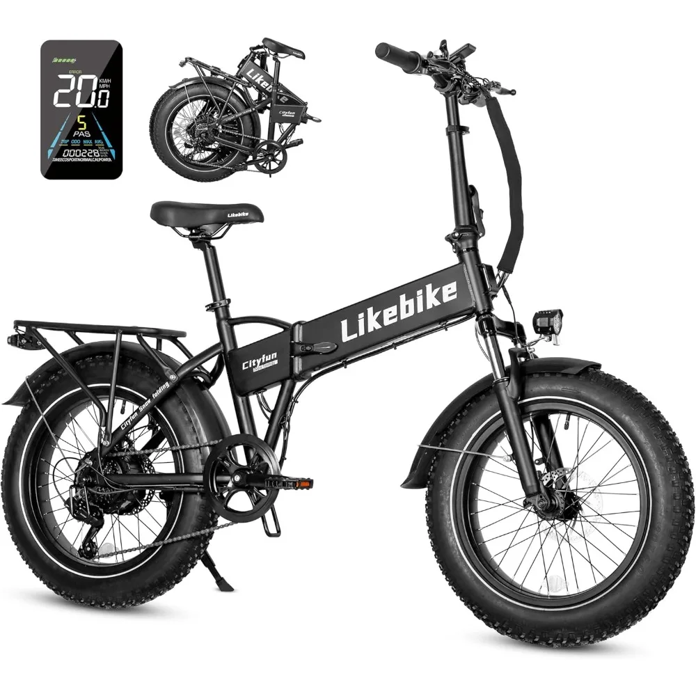 Folding Electric Bike Adult, 500W Motor (720W Peak) Electric Bike, 20