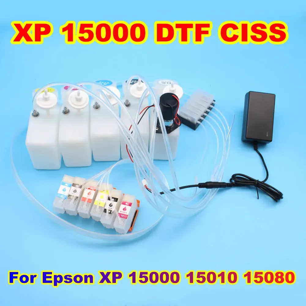 XP-15000 CISS Bulk Ink System Kit for Epson XP15000 XP-15010 XP-15080 XP15010 XP15080 With White Ink Strrier Cartridge No Chip