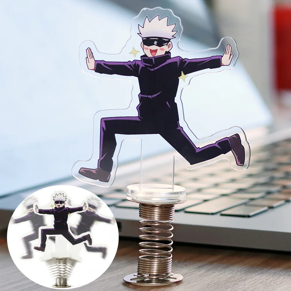 Anime Jujutsu Kaisen Gojou Shake Action Figure Stand Model Plate Desk Decor Cute Shaking acrilico Standing Sign Toy Fans Gifts