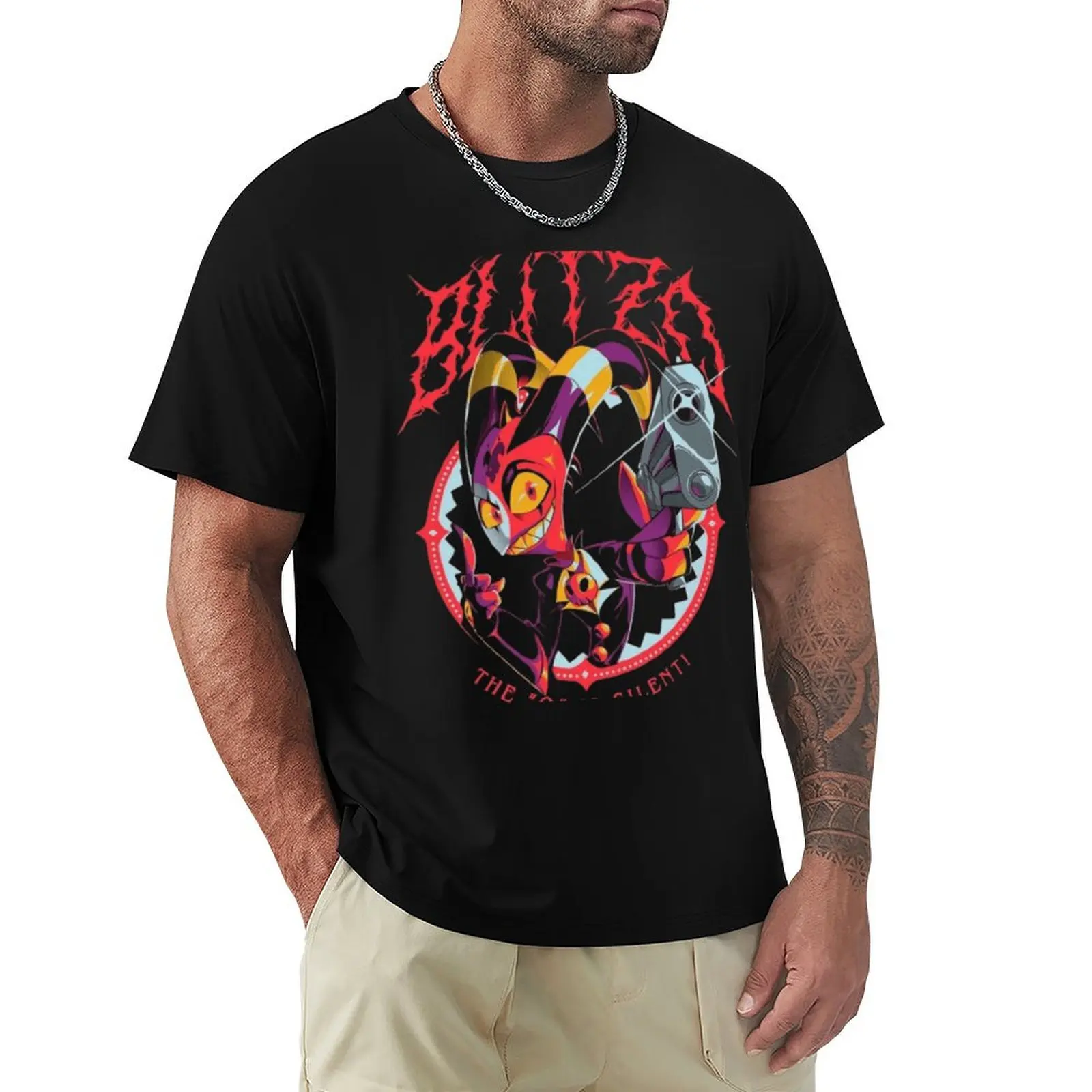 

Helluva Boss Blitzo the O Is Silent T-Shirt funny shirt cotton summer tops tops clothing for men