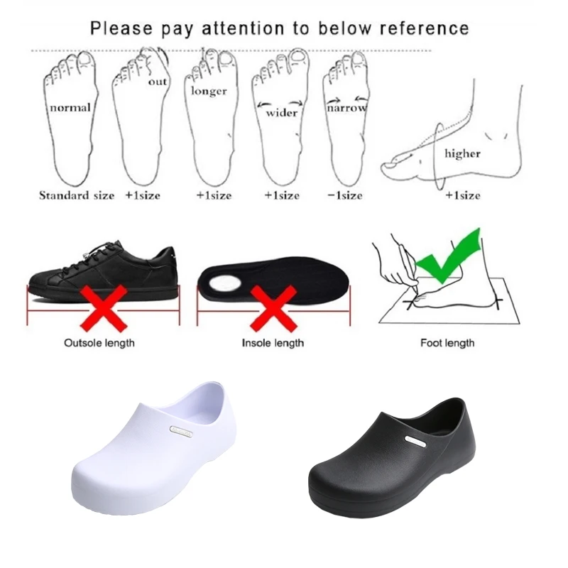 High Quality EVA Chef Shoes for Men Hotel Restaurant Kitchen Waterproof Work Shoes Catering Cook Waiter Anti-Slip Flat Shoes