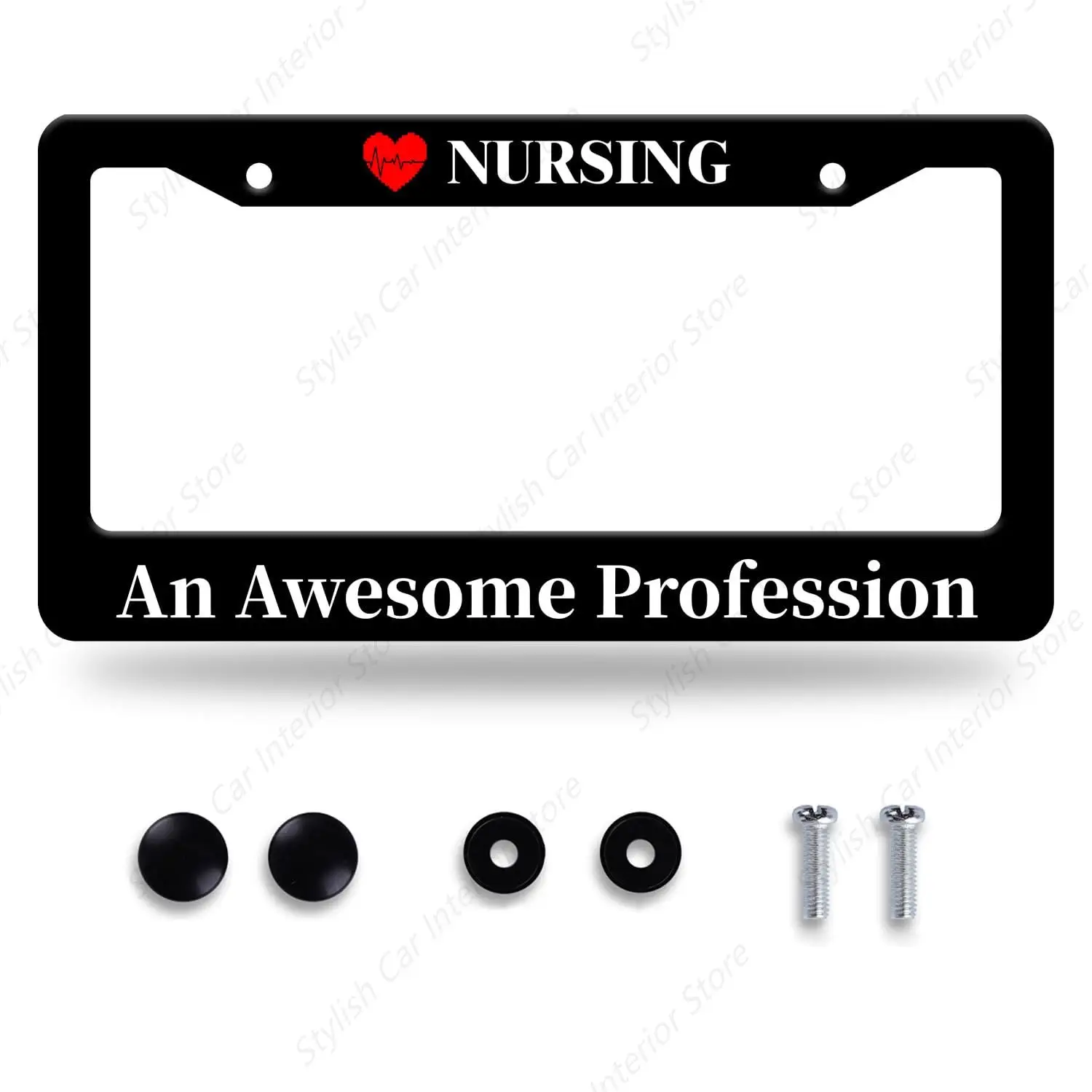 Krankenpflege eines fantastischen Berufs Nummernschildrahmen Nummernschild Edelstahlteile Lustiges Nummernschild dekorativ