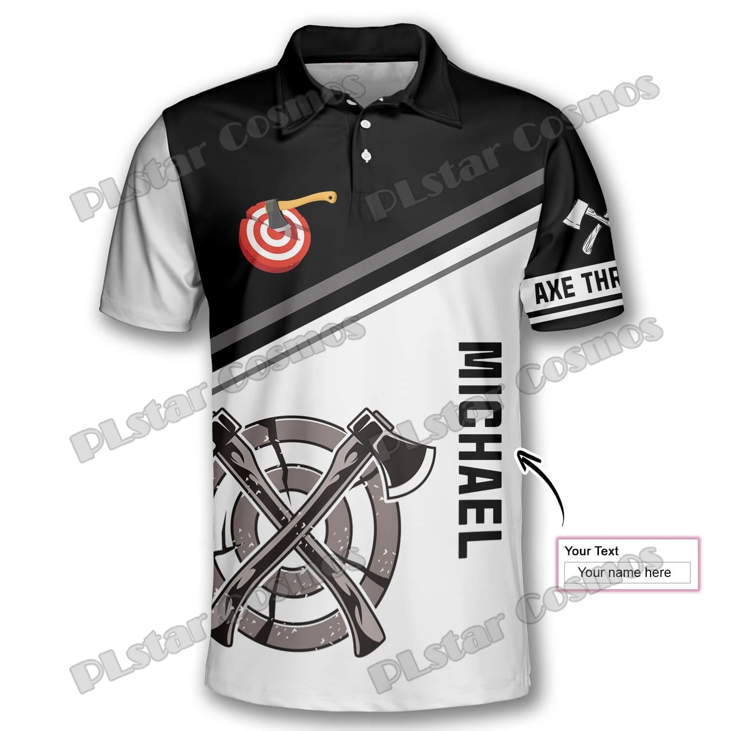 

Custom Name Axe Throwing 3D All Over Printed Men's Polo Shirt Summer Unisex Casual Shirt Gift For Axe Throwing Lovers POL83