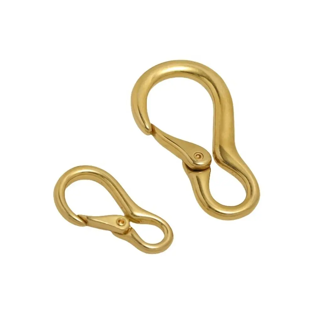 Heavy-Duty Solid Brass Carabiner Clip Rustproof Multi-Purpose Keychain Carabiner Universal Spring Clips Hiking