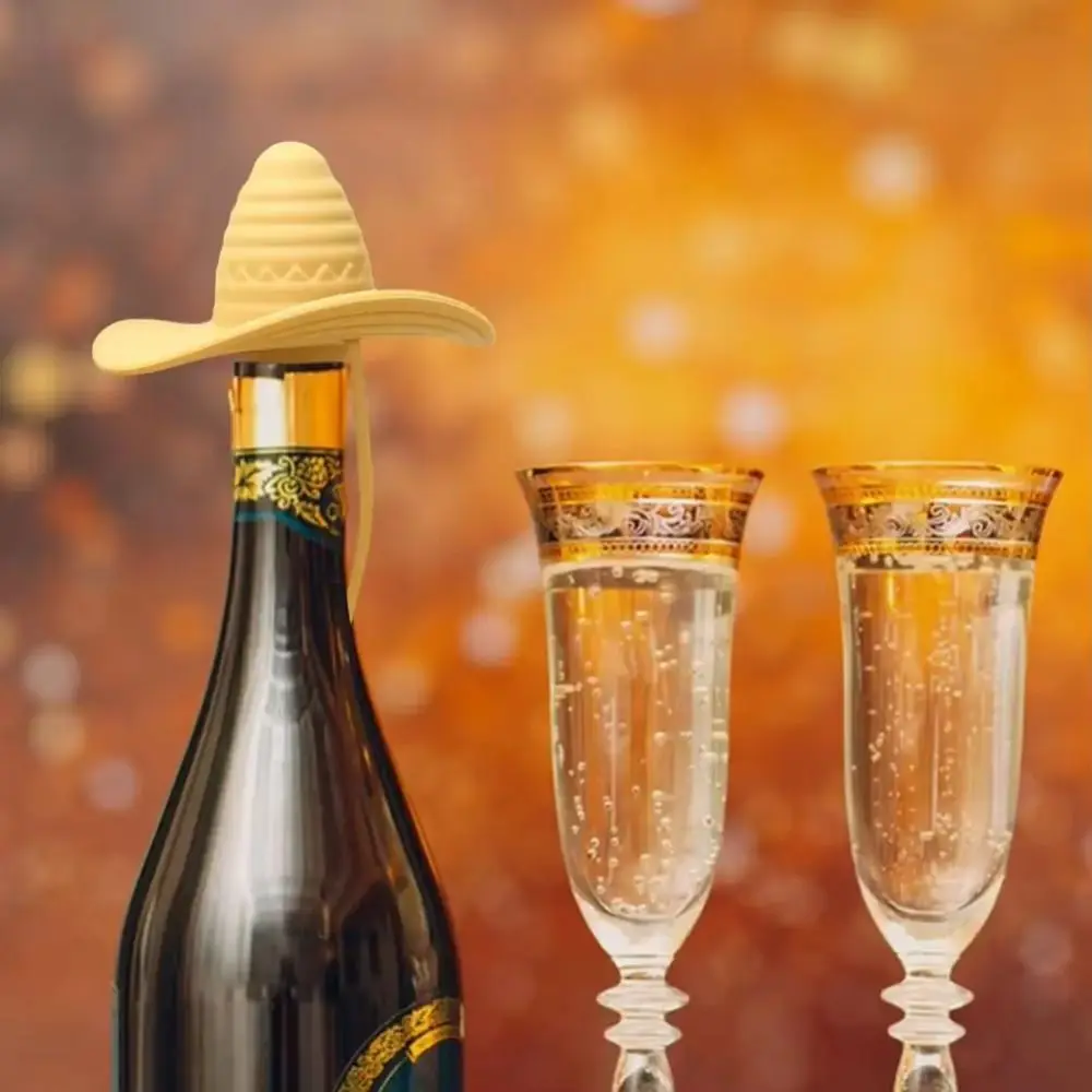 

Bar Accessories Silicone Cowboy Hat Wine Stopper Leak-Proof Reusable Wine Cork Fresh-keeping Champagne Bottle Stopper Kitchen