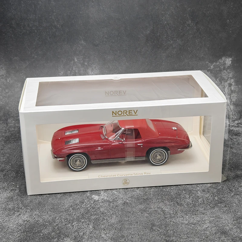 NOREV Diecast نموذج 1:18 شيفروليه كورفيت ستينج راي 1963 نموذج سيارة هدية عيد ميلاد معدنية إرسال صديقها زخرفة ثابتة