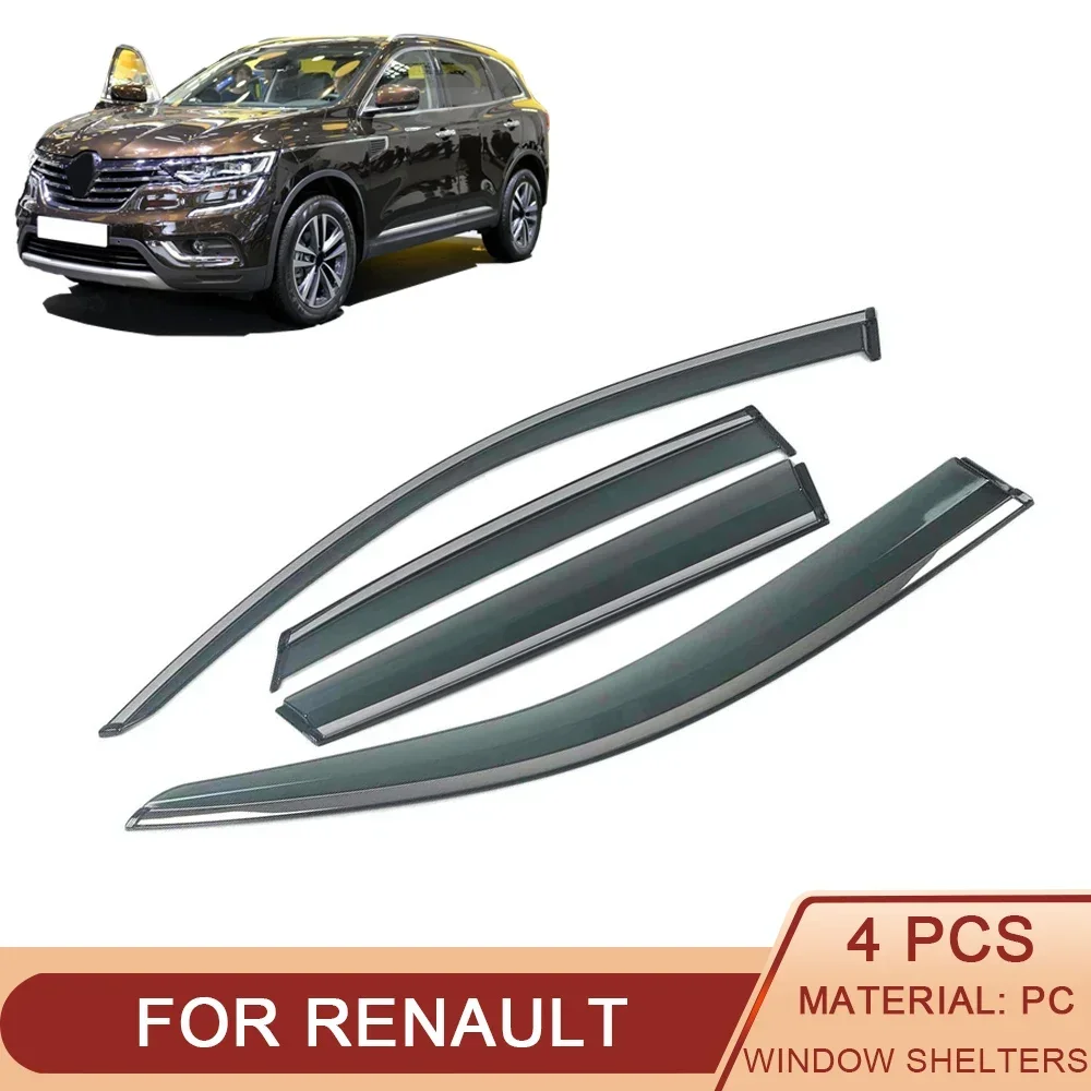 

For Renault Koleos Kadjar 2008-2019 Car Window Sun Rain Shade Visors Shield Shelter Protector Cover Trim Frame Sticker