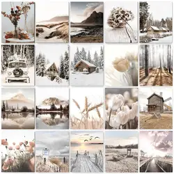 GATYZTORY Oil Picture By Numbers Nature Scenery Drawing Canvas Wall Art Oil Acrylic Painting By Numbers Diy Home Decor Gift