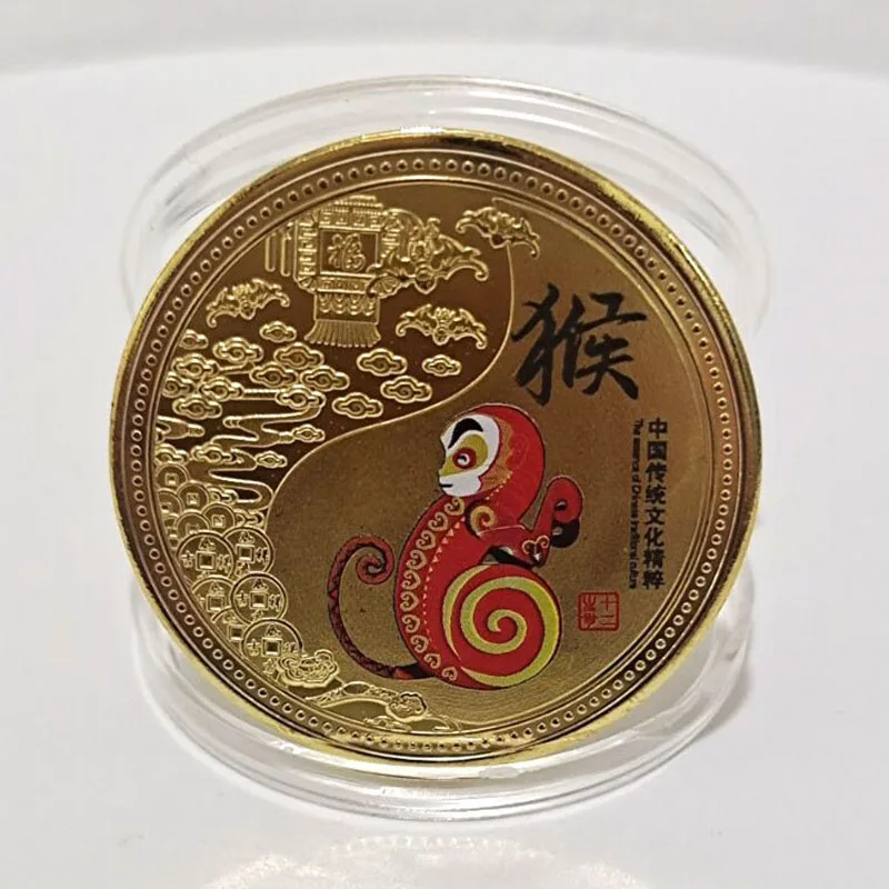 12 Animal Colored Collectible Coin Lucky Mascot Rabbit Dragon Snake Commemorative Souvenirs for New Year Home Decor