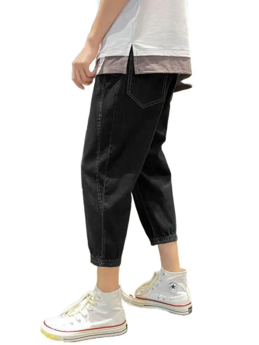 

Slim Fit Casual Jeans Men's Summer Thin Loose Korean Version Trendy Eighteen Casual Men's Summer Seven ort Pants
