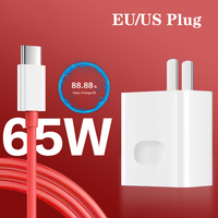 For Oneplus 65W PD Warp Charger Surper Fast Charging EU/US Adapter For 1+ 9 8 7 9RT 9R 8T PRO Nord 2 3 & Type C To tipo C Cable