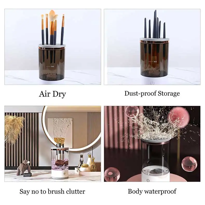 All In One Women Makeup Brush Cleaner USB Port 7000rpm Spin Water Bottle Scrubber Quick-drying Cosmetic Brush Cleaning Tools