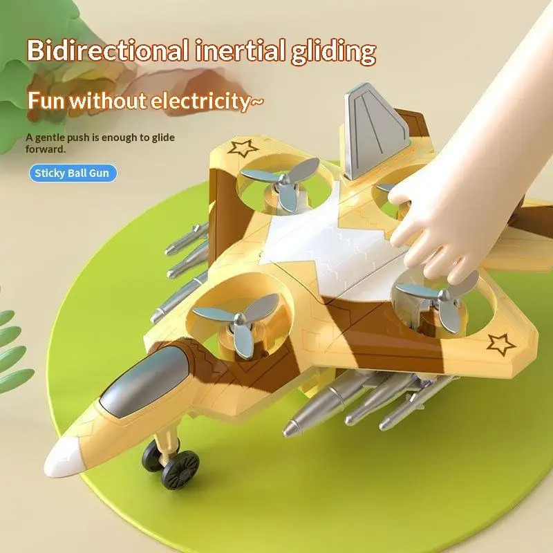 1PCS- Mini Fighter Jet Inertial Sliding Toy Model Pull Back SimEducational Vehicleulation Airplane Toys For Toddler Boy Gift