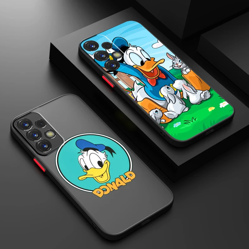 

Disney Donald Duck Cartoon Frosted Translucent For Samsung Note 20 10 A03 A54 A31 A22 A70 A34 A14 A24 A04 5G Soft Phone Case