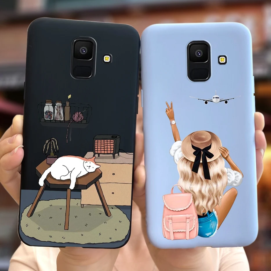 For Samsung Galaxy A6 2018 Case SM-A600F Cute Fashion Painted Cover Soft TPU Phone Case For Samsung A6 Plus A6+ 2018 A605F Shell
