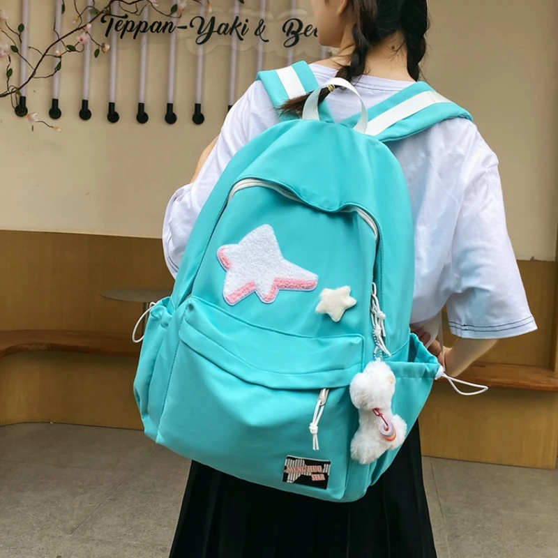 Kawaii Star Backpacks for Women Teenager Girls College Students Schoolbags Trendy Kids Casual Travel Shoulder Bags Y2K Backpacks