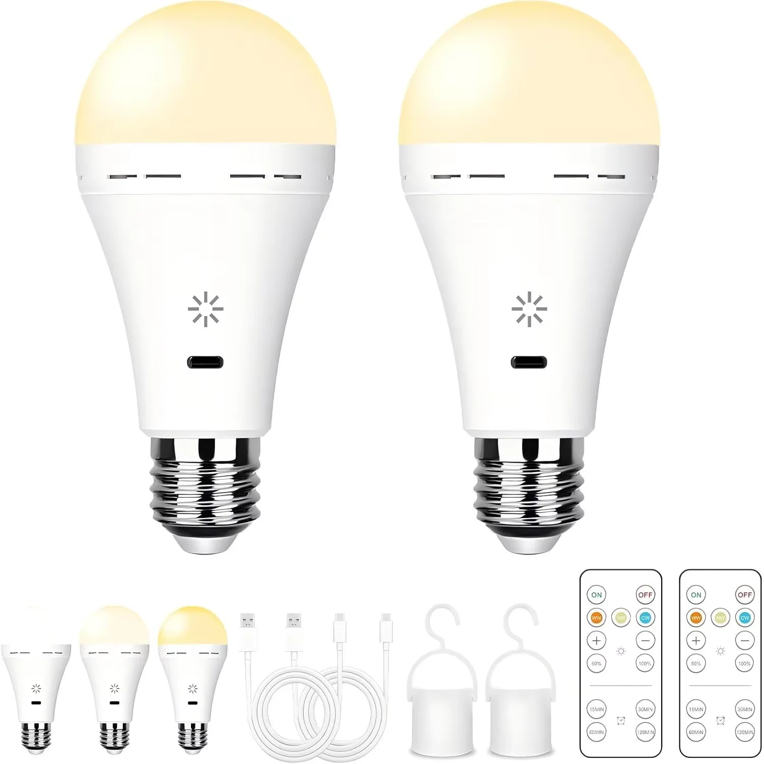 

Rechargeable 2600mAh Light Bulb with Large Battery Backup – Perfect as Emergency Lights for Home Hurricane Preparedness&Outages