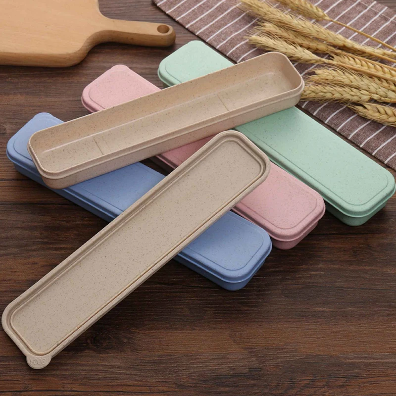 

21/23/24/28cm PP Portable Travel Tableware Storage Box Case Food Grade Dinnerware Kitchen Fork Spoon Box For Kid School Cutlery