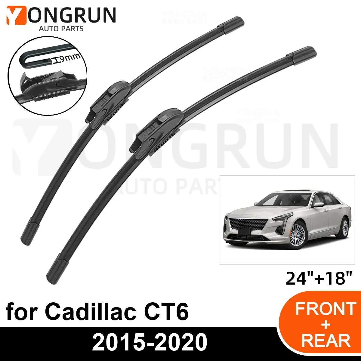 Car Front Windshield Wipers For Cadillac CT6 2015-2020 Wiper Blade Rubber 24