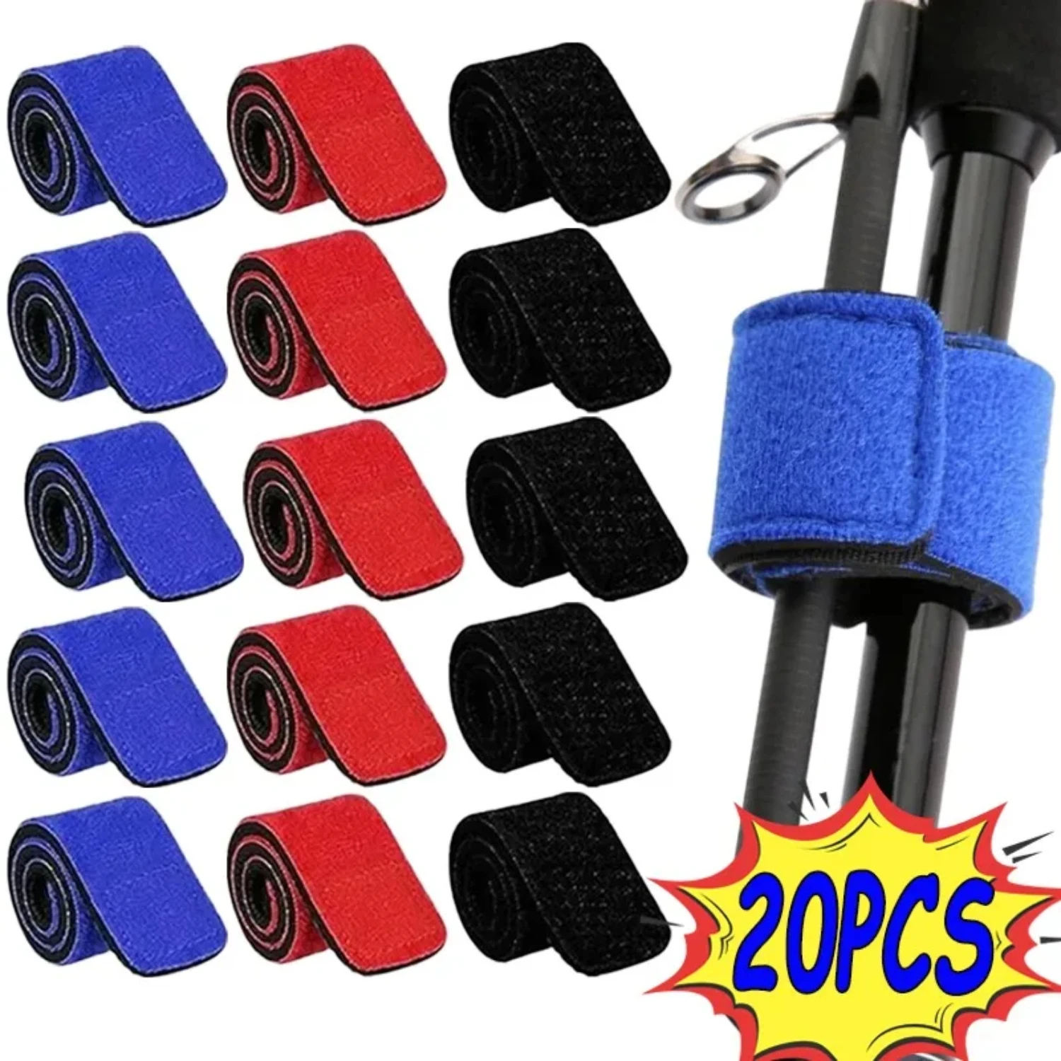 

Fishing Rod Tie Holder Strap Belt Tackle Elastic Wrap Fishing Band Pole Holder Fastener Ties Outdoor Fish Tool Accessories