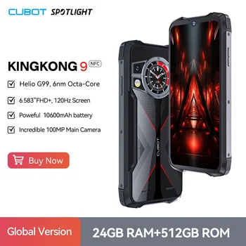 Rugged smartphone Cubot King Kong 9 [512GB ROM], Helio G99, tela FHD+ de 120Hz e 6,583