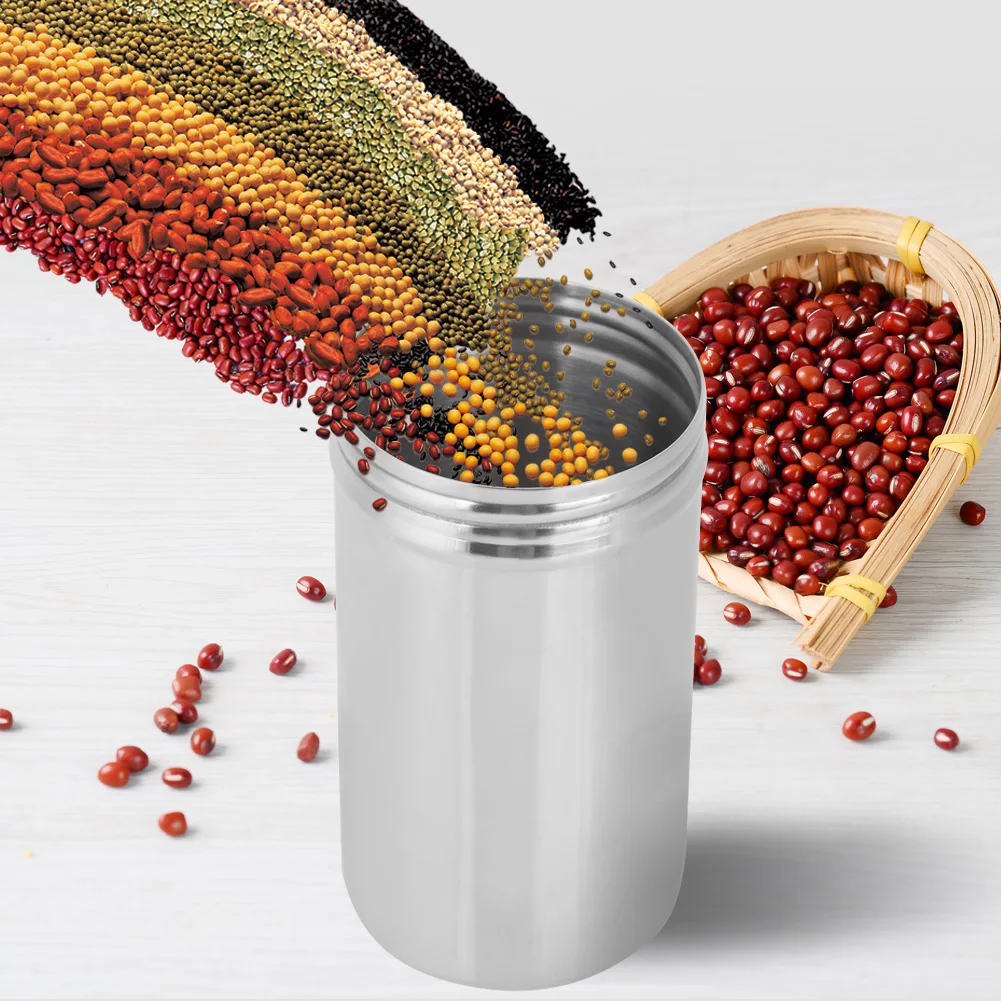 Stainless Steel Sealed Storage Jar Portable Airtight Food Storage Container Canister For Coffee Beans Flour Cereal Suga