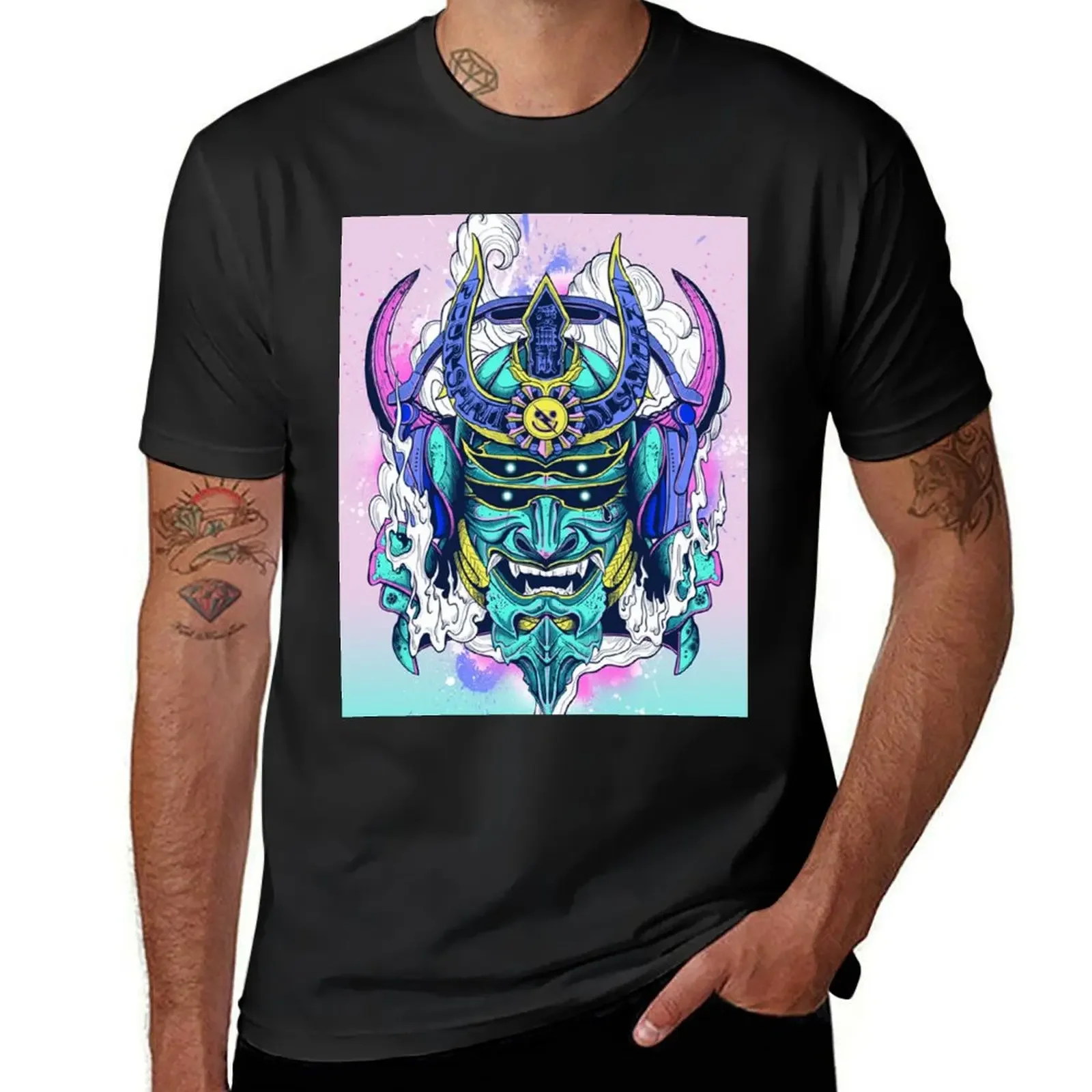 

Oni Samurai Mecha T-Shirt vintage tops cotton graphic tees mens t shirts casual stylish