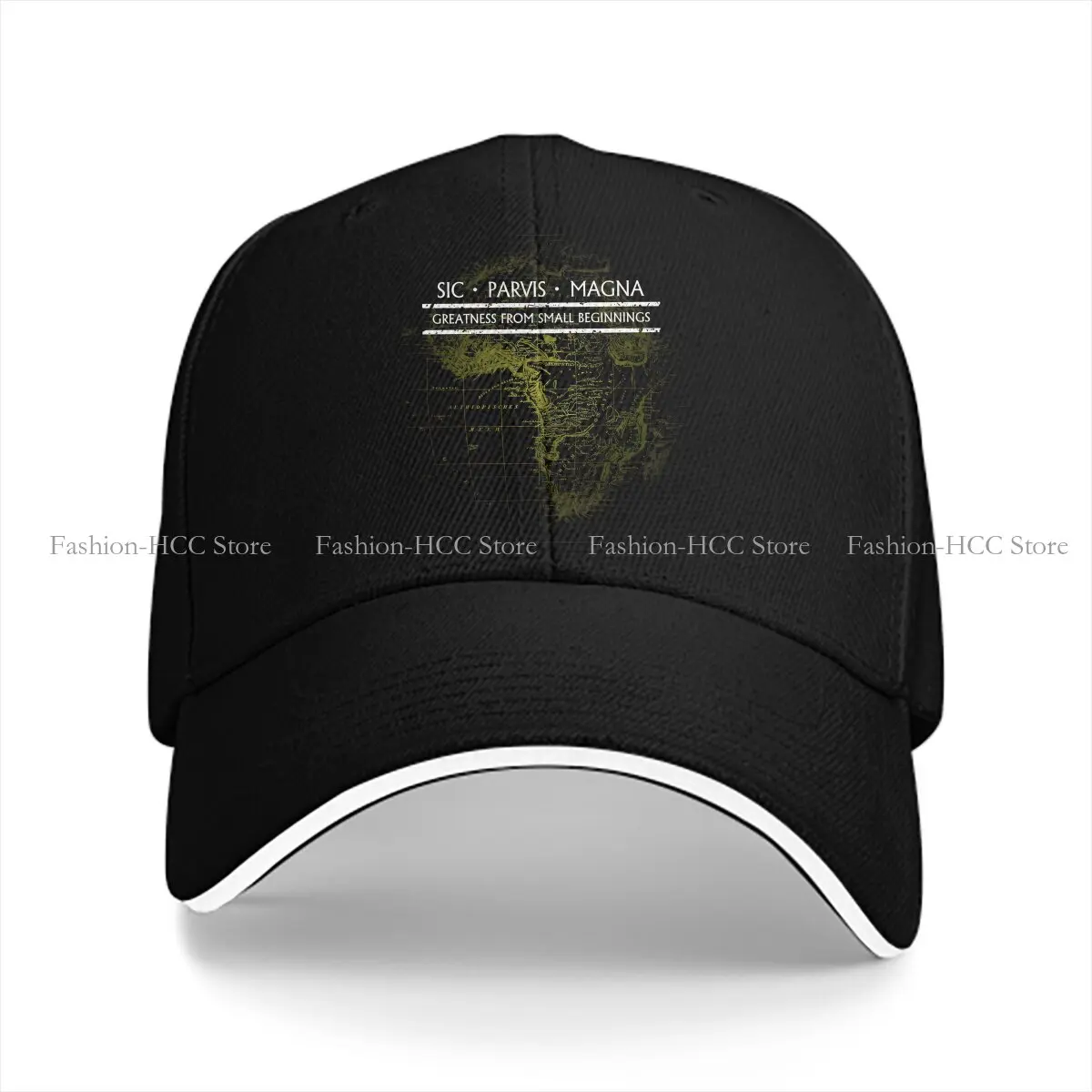 Pure Color Dad Hats SIC PARVIS MAGNA Map Hat Sun Visor Baseball Caps Uncharted Peaked Cap