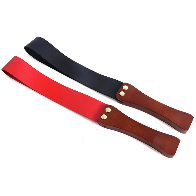 47CM Handwork Make Ancient Wooden Handle PU Leather COW LEATHER Whip