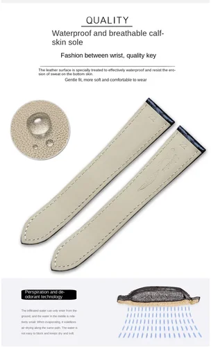 Imagen 2 del producto Correa de reloj negra, marrón y azul para correa de cocodrilo Cartier, tanque de cuero genuino, llave Solo, pulsera para hombre calibo de Londres 20 22 23 24 25